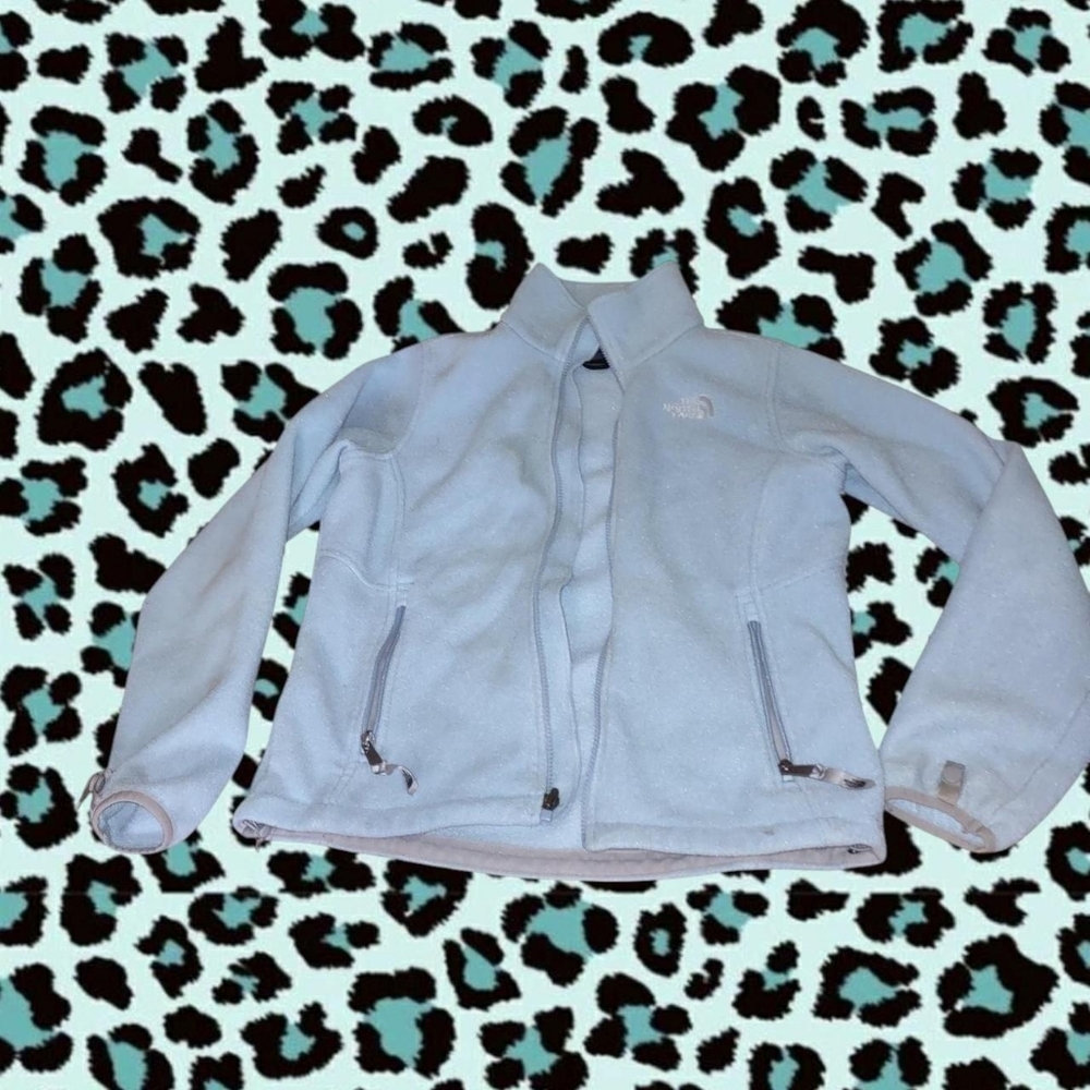 Vintage Y2K light blue north face fleece jacket size small